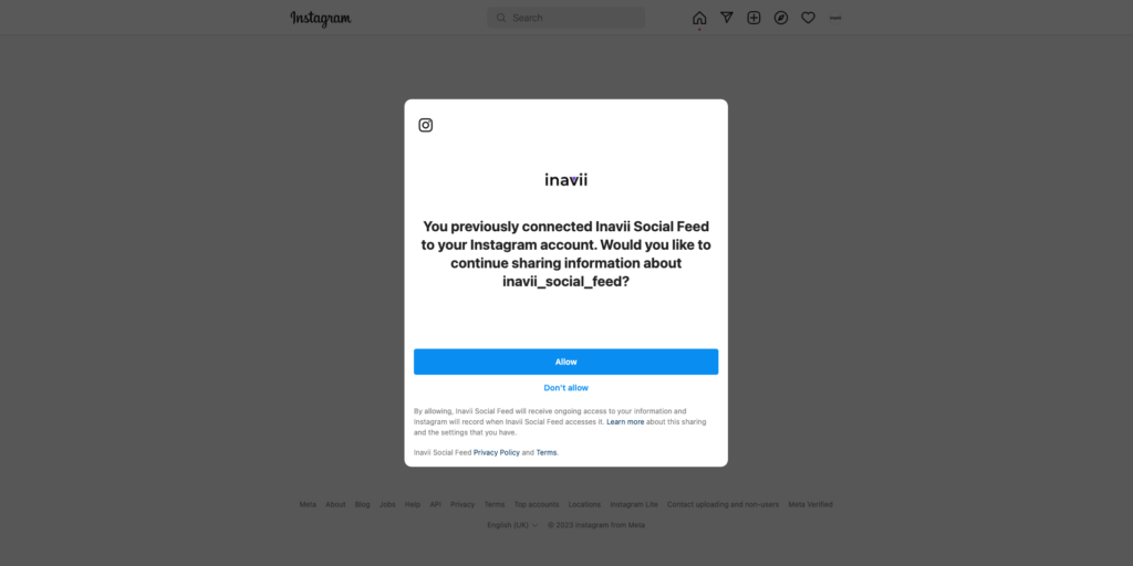 Inavii for elementor instagram feed token generator