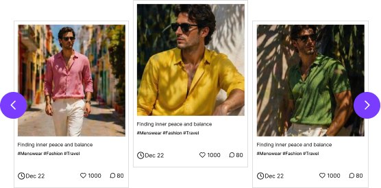 Inavii Social Feed: Slider Cards
